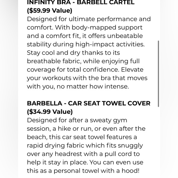 BARBELLA BOX gym bundle sports bra joggers car seat cover - Picture 12 of 12